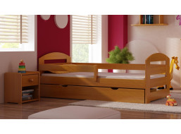 Detská posteľ z masívu MAKI PLUS - 160x80 cm, jelša, jeden veľký šuplík