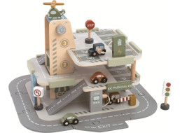 2Kids Toys Drevená garáž s cestou