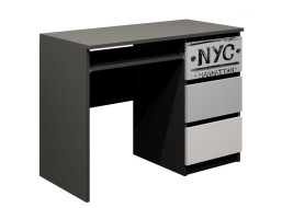 Písací stôl NEW YORK - typ A, farba grafit, pravé prevedenie