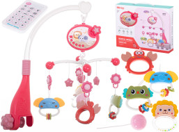 Kolotoč nad postieľku Lullaby Star Design ružový + diaľkové ovládanie