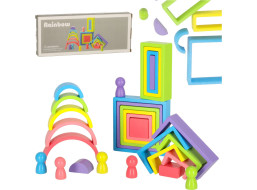 Dúhové Montessori vzdelávacie drevené bloky