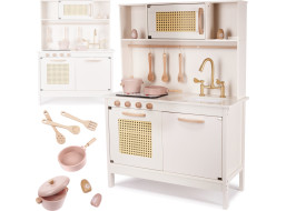 Detská drevená retro kuchynka z MDF s doplnkami BOHO