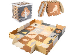 Penová puzzle podložka/ohrádka 36 prvkov - Dinosaury - 143 cm x 143 cm x1 cm