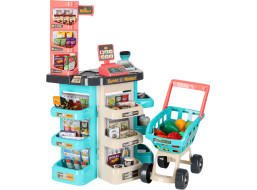 Pokladňa v supermarkete s nákupným vozíkom