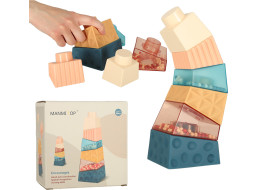 Montessori vzdelávacia pyramídová senzorická veža s loptičkami
