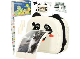 Detský instantný fotoaparát s tlačou - Panda - biely