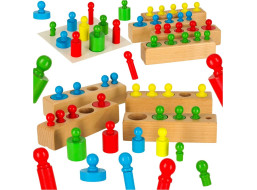 Montessori drevené valcové závažie farebné