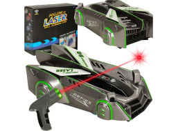 RC laserom riadené auto jazdiace po stene - šedé