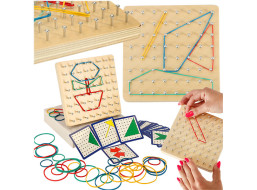 Geoboard - drevená motorická hra s gumičkami