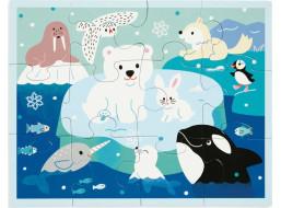 Mudpuppy Puzzle v taštičke Ľadový priatelia 12 dielikov