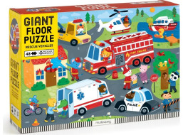 Mudpuppy Veľké podlahové puzzle Záchranné vozidlá 48 dielikov