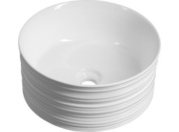 Sapho ALETTE keramické umývadlo na dosku, vysoké, Ø 41cm, biela AR459