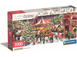 CLEMENTONI Panoramatické puzzle Vianočná kolekcia: Vianočná dedinka 1000 dielikov