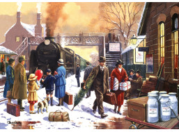 RAVENSBURGER Puzzle Lokomotíva v bielom ruchu 1000 dielikov