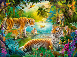 RAVENSBURGER Puzzle Oáza tigrov 500 dielikov