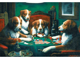 MAGNOLIA Puzzle Psy hrajúce poker 1000 dielikov
