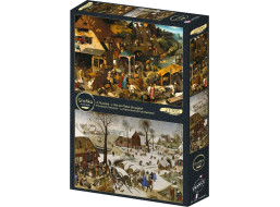 GRAFIKA Puzzle Flámske príslovia a Sčítanie ľudu v Betleheme 2x500 dielikov