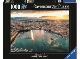 RAVENSBURGER Puzzle Západ slnka v srdci Ženevy 1000 dielikov