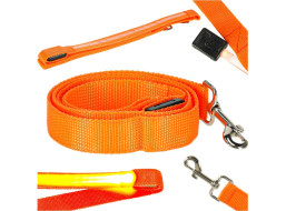LED svietiace vodítko pre psov 2,5x120 cm - oranžové