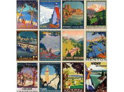 GRAFIKA Štvorcové puzzle Plagáty z Roger Broders 1000 dielikov