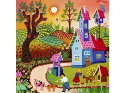 ALIPSON Štvorcové puzzle Záhrada s makmi 1000 dielikov