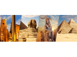 BLUEBIRD Panoramatické puzzle Objavte Egypt – Luxor a Gíza 1000 dielikov
