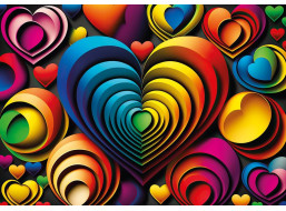 YAZZ Puzzle Farebné srdcia 1000 dielikov