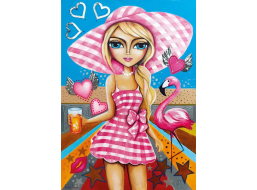MAGNOLIA Puzzle Dáma v ružovom 1000 dielikov