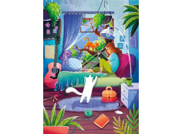 MAGNOLIA Puzzle Dievča a jej mačky 1000 dielikov