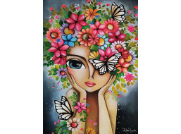 MAGNOLIA Puzzle Dievča s kvetmi 1000 dielikov