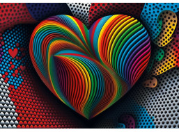 YAZZ Puzzle Dúhové srdce 1000 dielikov