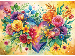 YAZZ Puzzle Kvetinové srdce 1000 dielikov