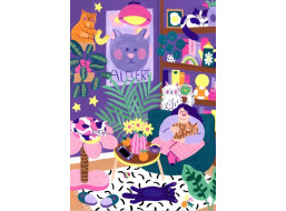 PIECES & PEACE Puzzle Milovníčky mačiek 1000 dielikov