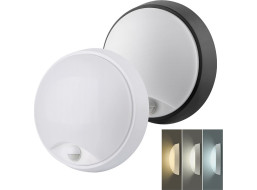Solight LED vonkajšie osvetlenie so senzorom, 3 CCT, 15/18/20W, 1800lm, 22cm, 2v1 - biely a čierny kryt