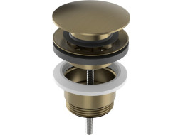 Sapho Umývadlová výpusť 5/4“, click-clack, veľká zátka, 10-65mm, zlato mat CV1002G
