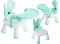 Stolička na kŕmenie a hranie Zajačik - mätová