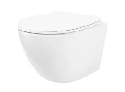 Závesné WC REA CARLO mini Tornado NF + Duroplast sedátko flat - biele