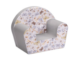 Detské kresielko MINI - Motýliky - biele / šedé