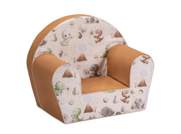 Detské kresielko MINI - Dinosaury - krémové/hnedé