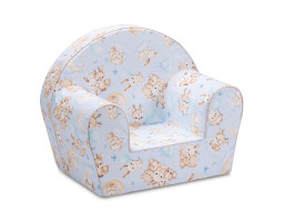 Detské kresielko MINI - Roztomilé zvieratká - svetlo modré