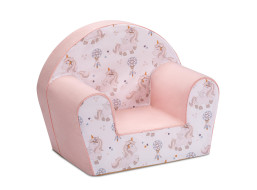 Detské kresielko MINI - Jednorožce - biele/ružové