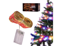 Svietiaca dekoratívna LED stuha 100 LED na vianočný stromček - viacfarebná