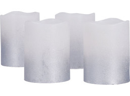 Solight sada LED sviečok s časovačom, 4x sviečka, 6,5 cm, strieborná farba, 4xCR2032 súčasťou