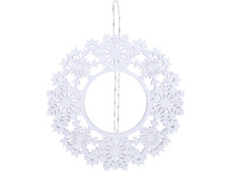 Solight LED drevený vianočný veniec, 10x LED, biela, 30cm, časovač, 2x AA