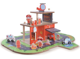 2Kids Toys Drevená stanica Hasiči 2 v 1