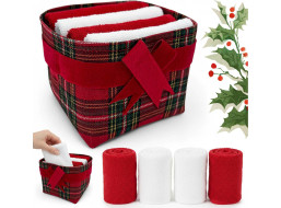 Sada uterákov na ruky MAGIC HOLIDAY v darčekovom balení - 4 kusy - červená/biela