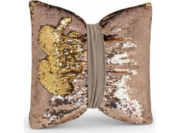 Dekoračný vankúš GLAM SHINE 40x40 cm - béžový/zlatý
