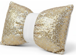 Dekoračný vankúš GLAM SHINE 30x50 cm - zlatý/biely