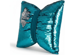 Dekoračný vankúš GLAM SHINE 40x40 cm - tyrkysový/strieborný