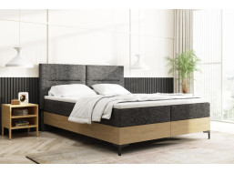 Čalúnená posteľ IMPERIAL s úložným priestorom - 200x140 cm - dub/sivá